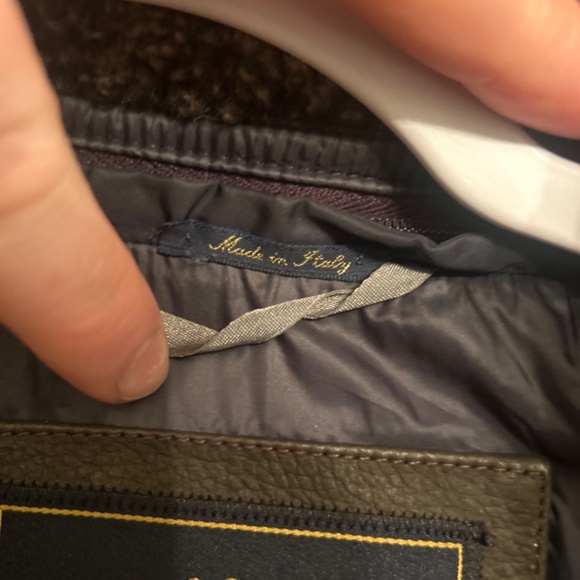 Paul & Shark 700 Fill Goose Down Puffer Jacket w/ Leather Trim - Picture 4 of 14